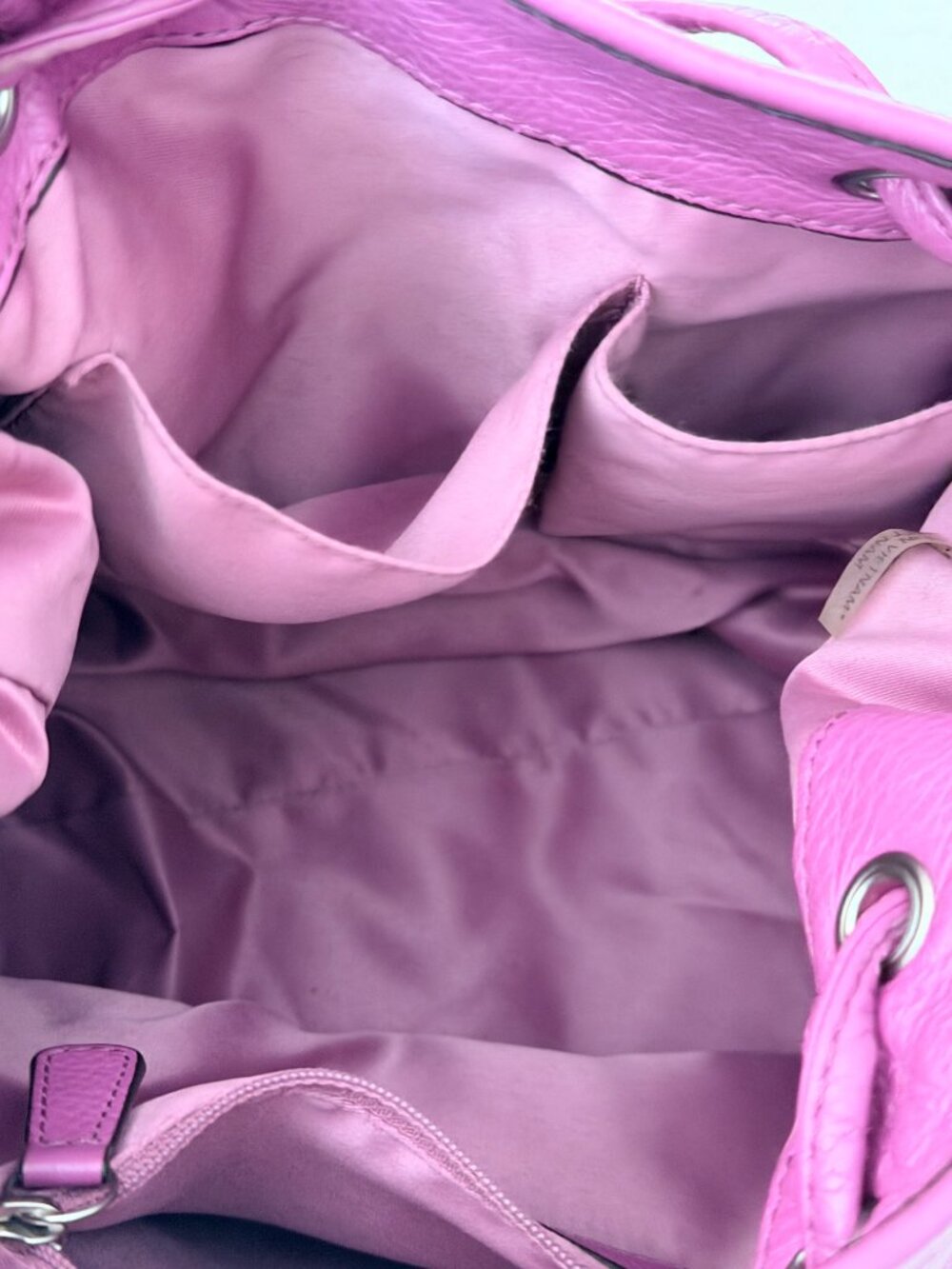 Coach Pebbled Leather Drawstring Bucket Bag - Raspberry Pink - Picture 10 of 13